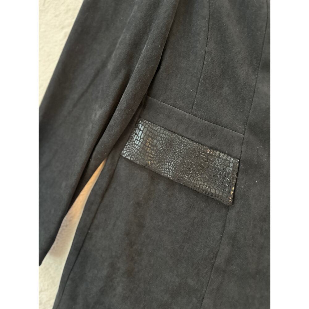 Vintage Amanda Smith Petites Women’s 8P Black Blazer Jacket Snake Skin Trim - Picture 6 of 8